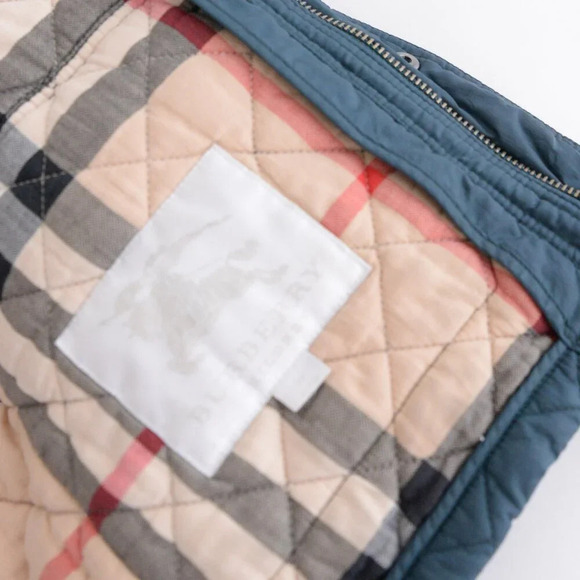 Burberry BRIT Green Zip Up Quilted Puffer Lined Hidden Hoodie Winter Jacket 8Y - Picture 15 of 16
